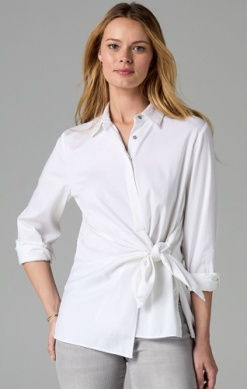 Side Tie Shirt Paper White