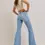 Thumbnail: [HAPPI] LIGHT WASH MOTO SEAMED STRETCH 33" INSEAM FLARE