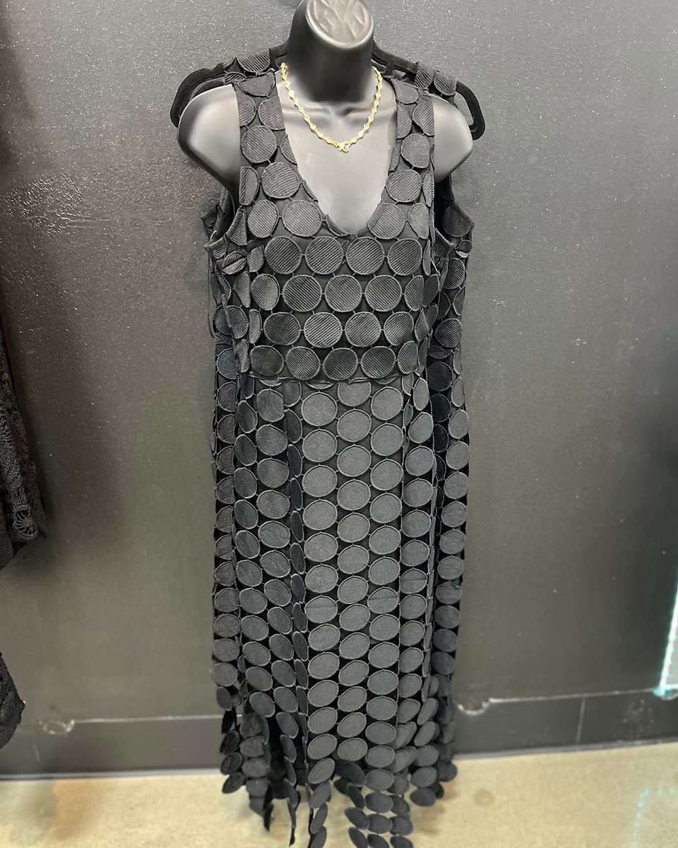 Polka Dot black peekaboo dress