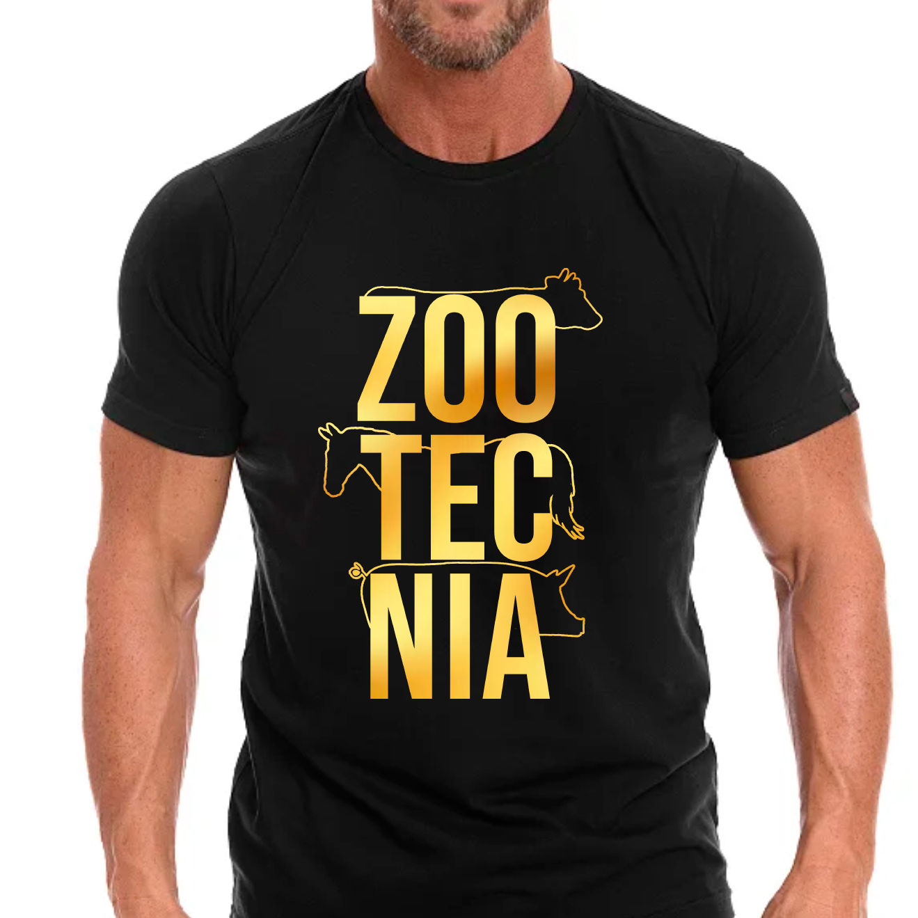 CAMISA PRETA: Estampa "Produção Animal"