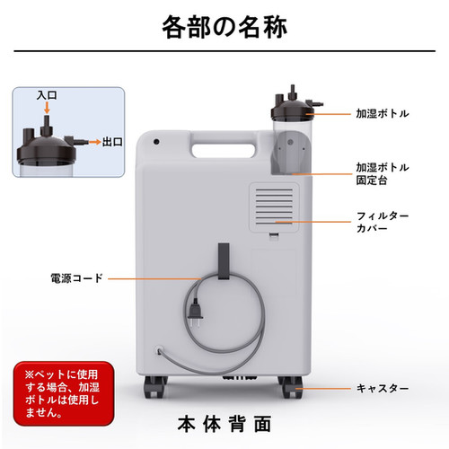 ペット用酸素 高濃度酸素濃縮器 中型 大型ペット用 高性能 酸素発生器