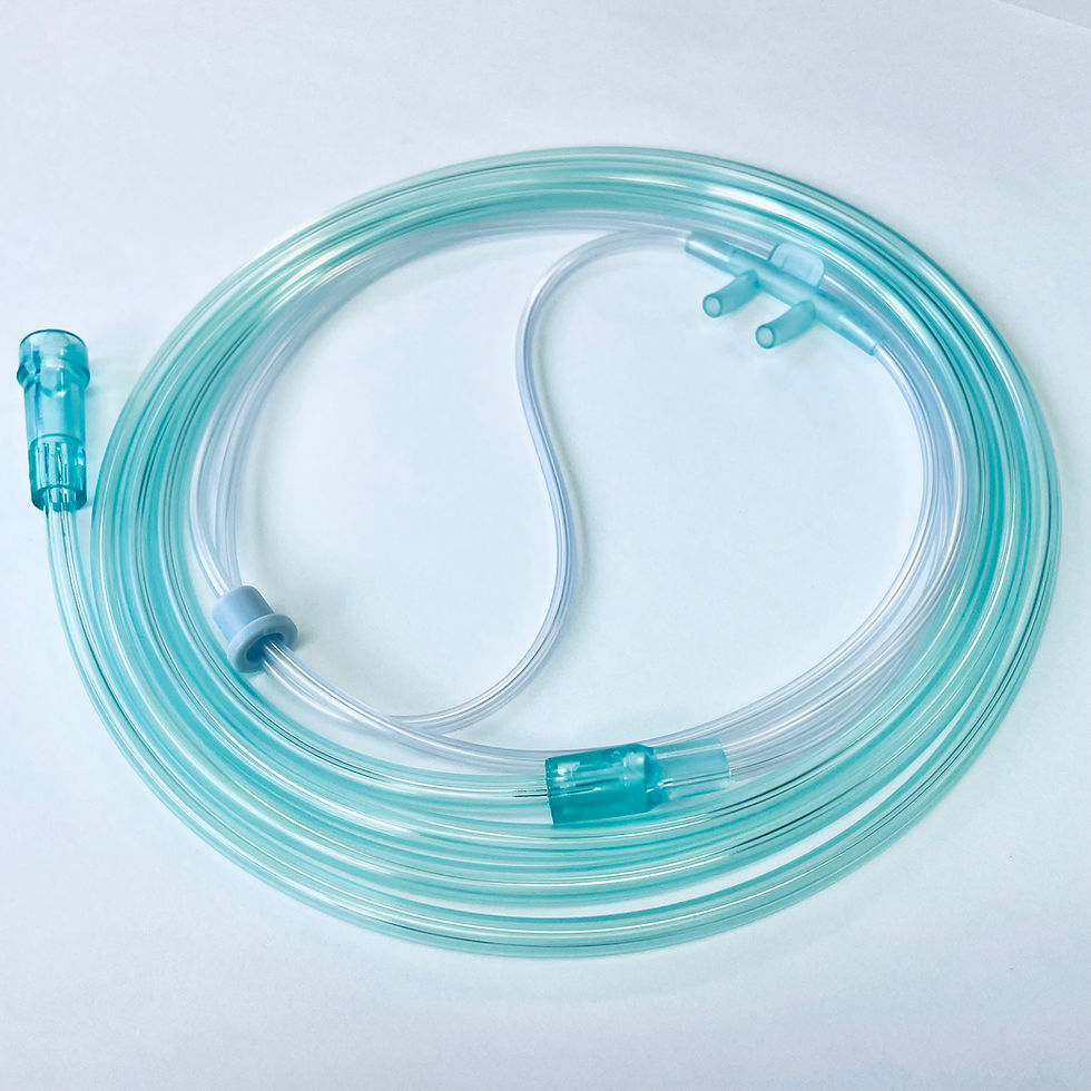 酸素カニューレ　【5本セット】　長さ：２m　色：緑透明