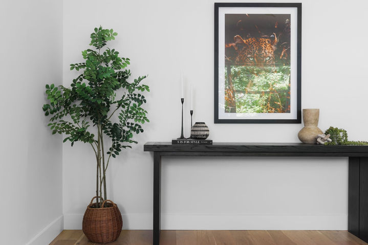 Roxanna Drive in Austin, entry styling, staged by The Staged Haus