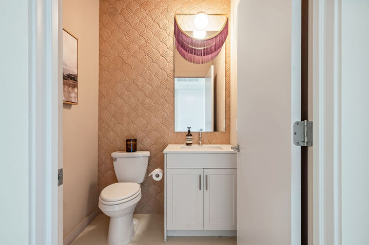 Bouldin Creek Residence in Bouldin Creek, powder bath, staged by The Staged Haus