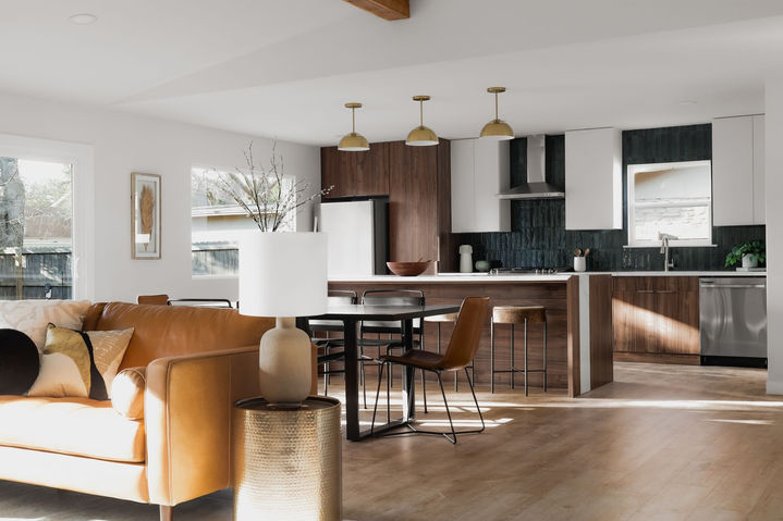 Barrington Way in Austin, living kitchen, staged by The Staged Haus