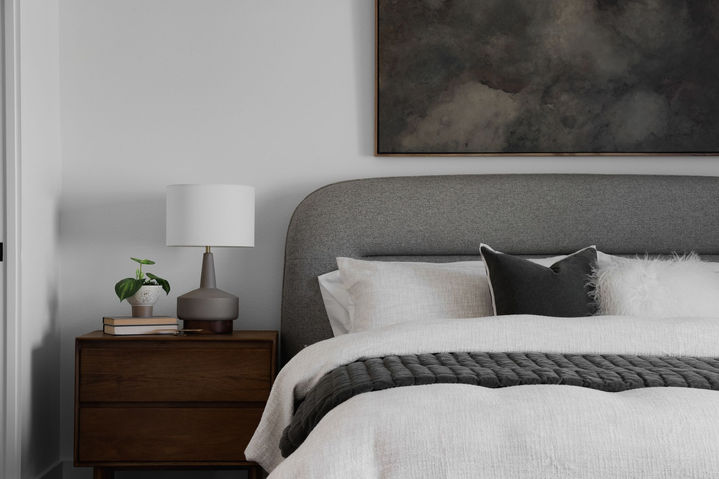 Whitsun Drive in Austin, bedroom detail, staged by The Staged Haus