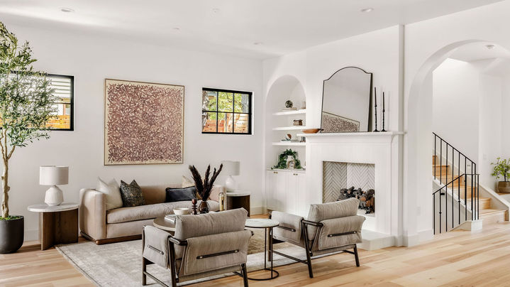 Travis Heights Residence in Travis Heights, living room, staged by The Staged Haus