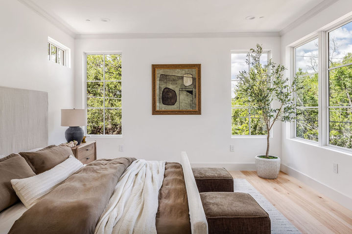 Travis Heights Residence in Travis Heights, primary bedroom, staged by The Staged Haus