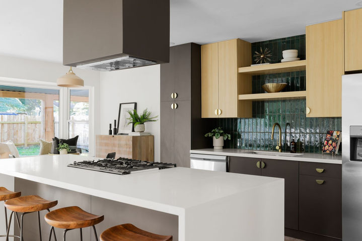 Dublin Drive in Austin, kitchen island, staged by The Staged Haus
