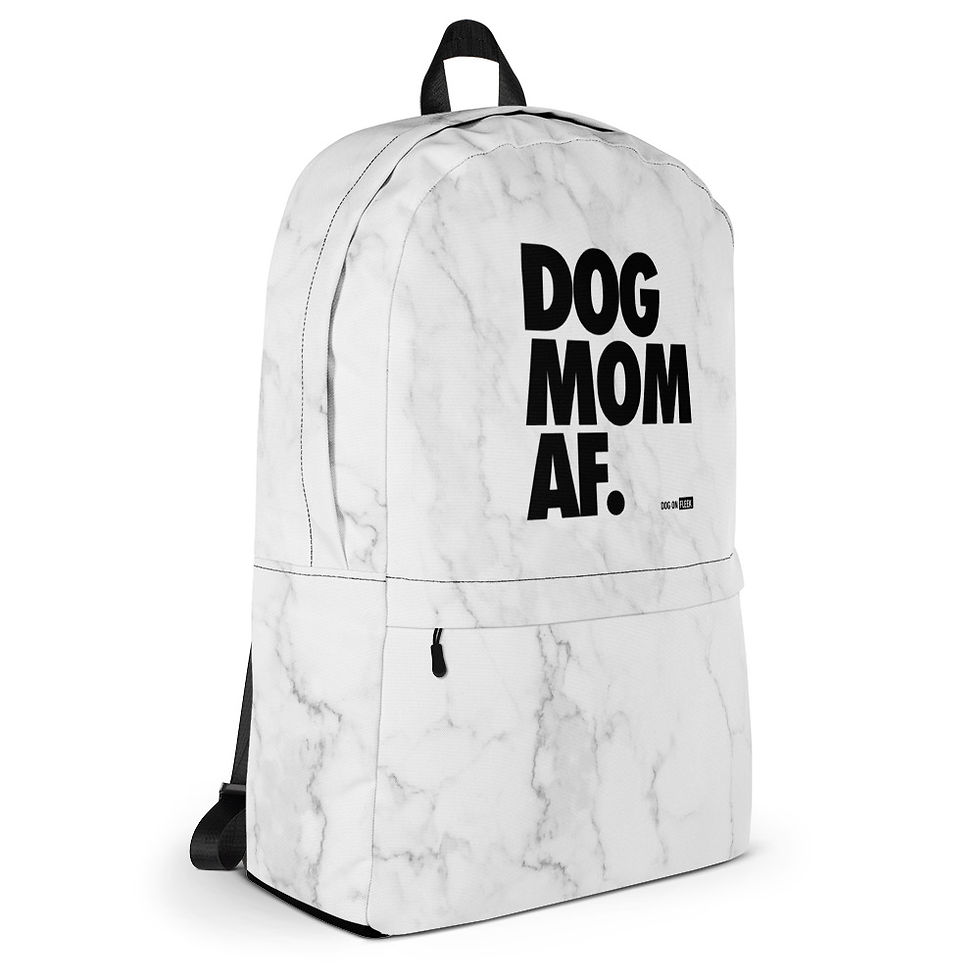 Thumbnail: Dog Mom AF White Marble: Backpack