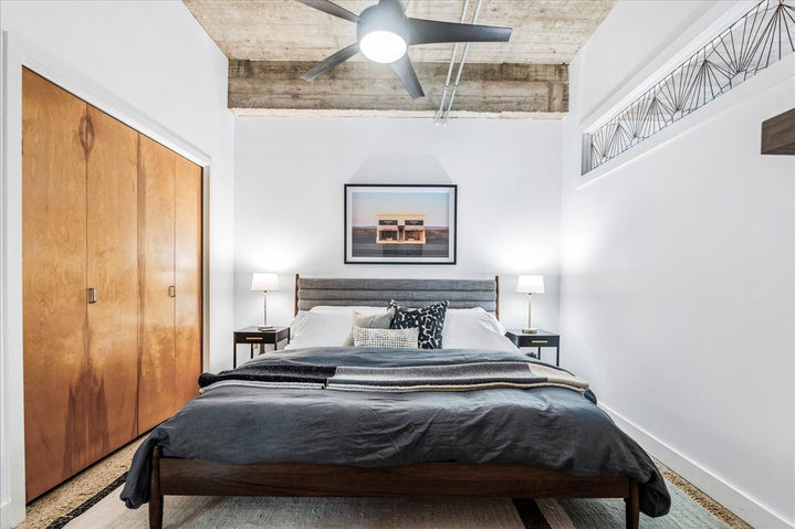 Downtown Residence in Downtown, bedroom, staged by The Staged Haus