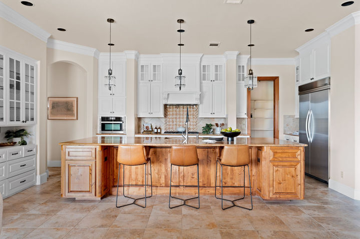 Capehart Cove in Austin, kitchen island, staged by The Staged Haus