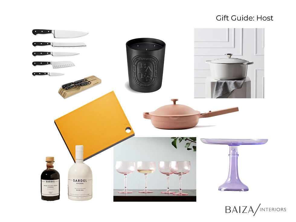 Baiza Interiors has selected a few items that they recommend giving to a host for the holidays.