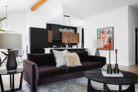 Luxury staging by Baiza Interiors with a swanky jungalow theme.