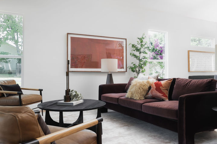 Roxanna Drive in Austin, living room, staged by The Staged Haus