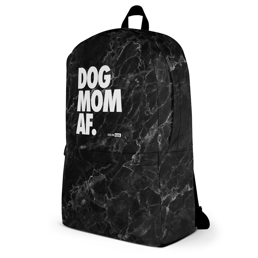 Thumbnail: Dog Mom AF Black Marble: Backpack
