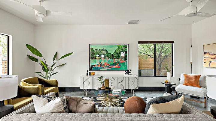 East Austin Residence II in East Austin, living room, staged by The Staged Haus