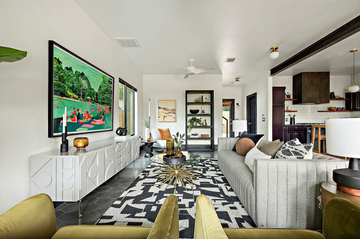 East Austin Residence II in East Austin, living room, staged by The Staged Haus