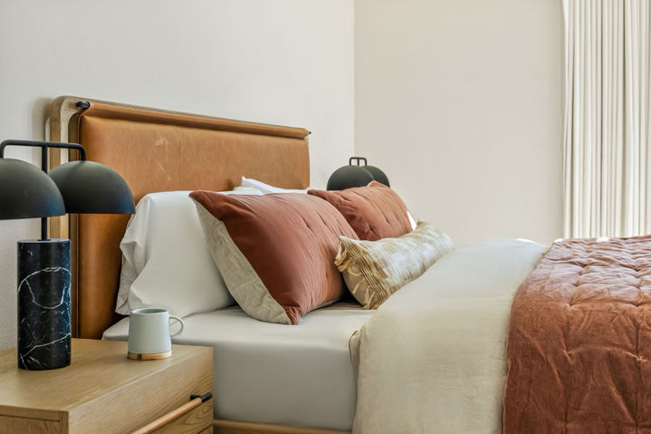 Bouldin Creek Residence in Bouldin Creek, bedroom, staged by The Staged Haus