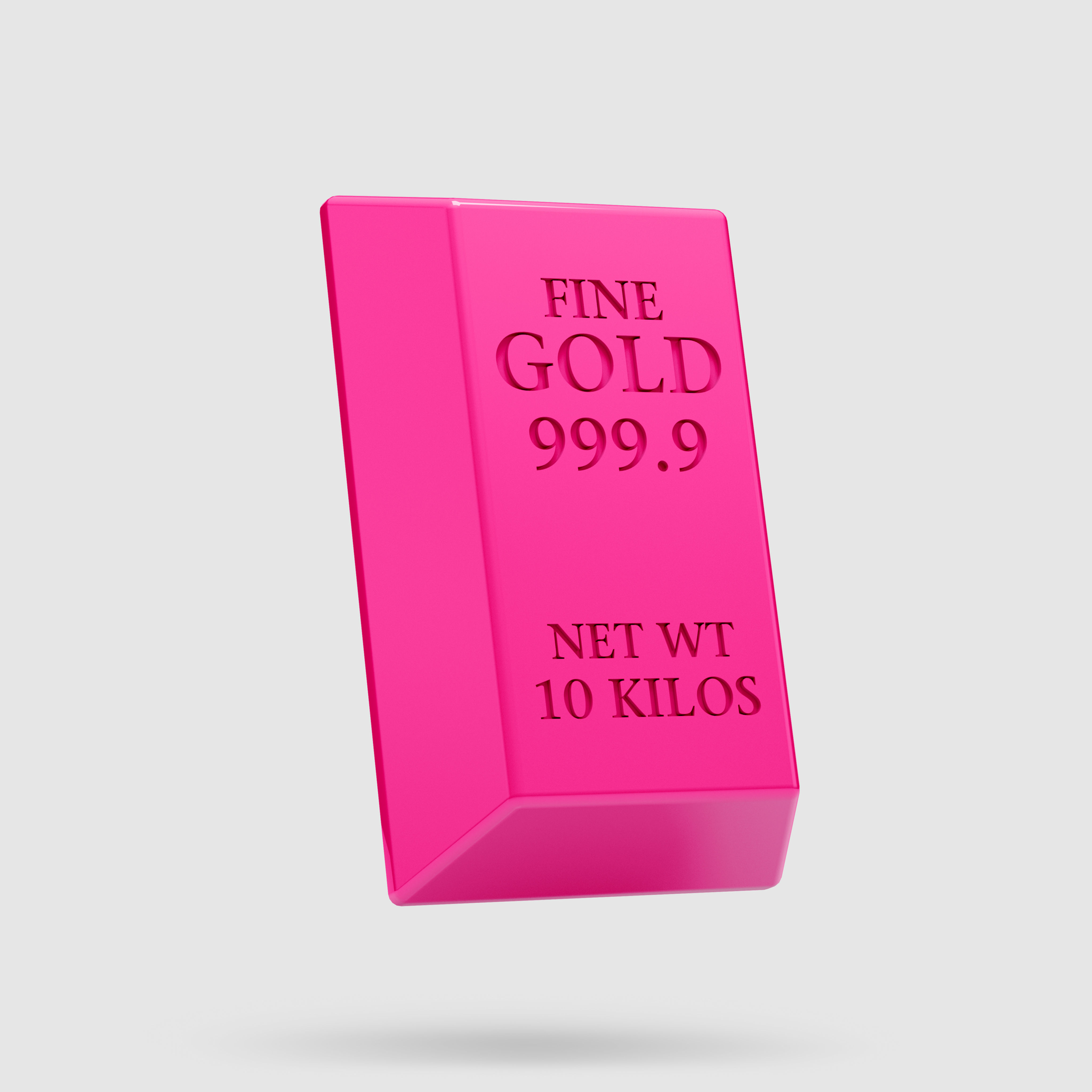 Gold Brick Sculpture - Fuchsia Brick