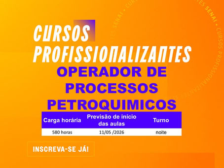 O Sistema FIERGS, por meio do SENAI-RS, oferece vagas no Curso de Operador de Processos Petroquímicos.