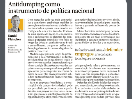 Confira o artigo de Daniel Fleischer, RI da Braskem, no jornal ZH