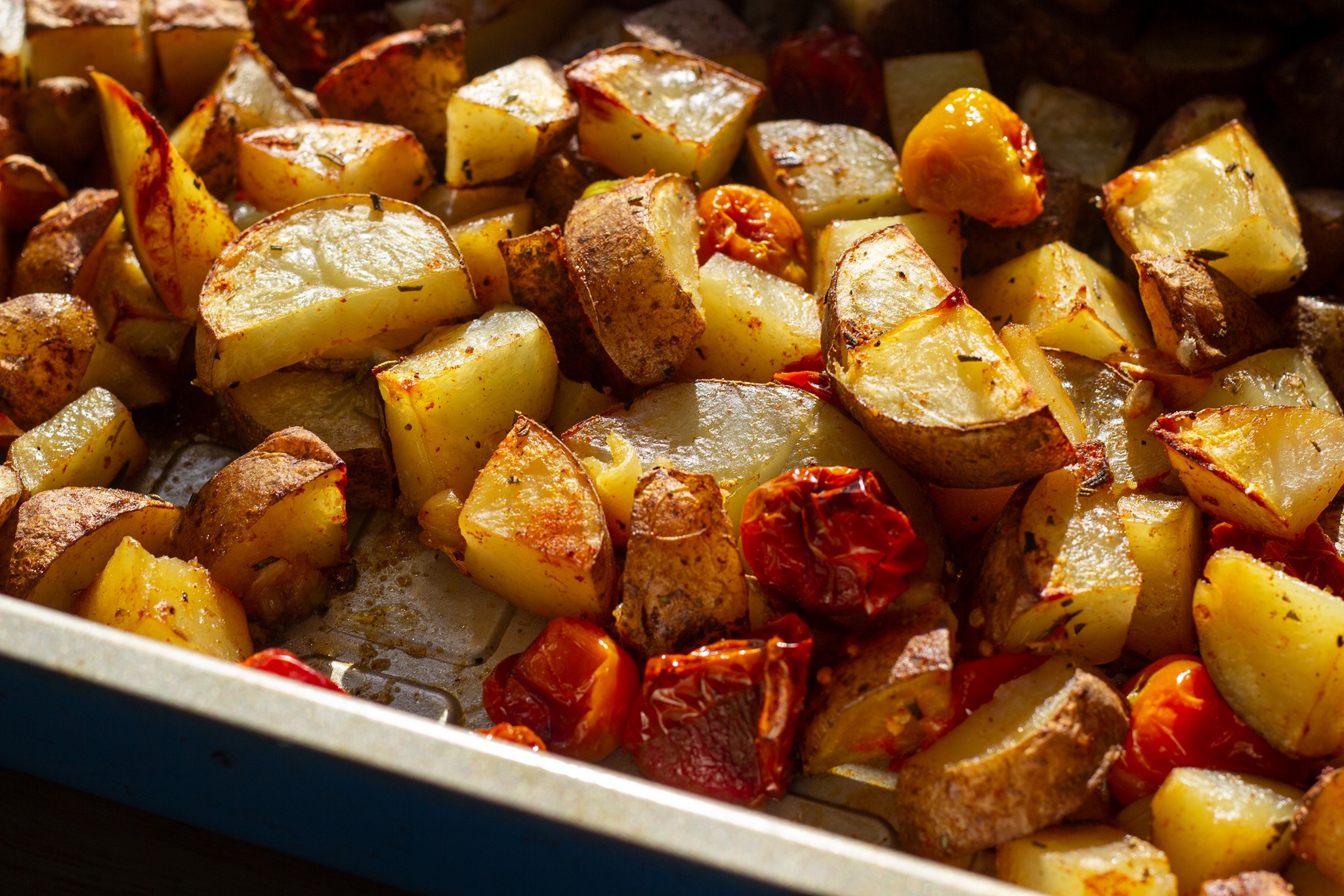 Dad Spice roasted potatoes and tomatoes