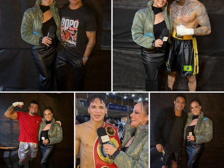 Look da jornalista Ândrea Sasse para o FMS Fight Night leva a assinatura da Grazy Costa.