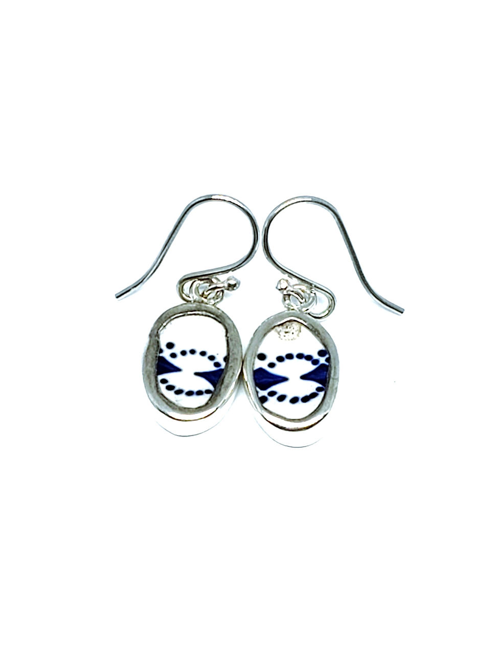 Blue Linked Chaney Sterling Silver Earrings 