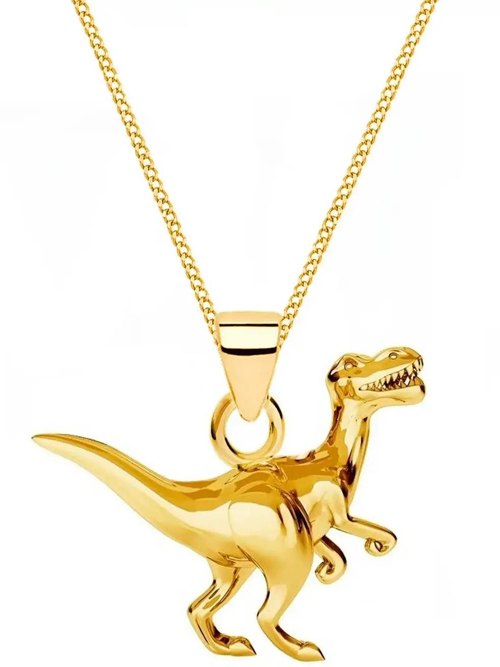 Halskette Gold Dinosaurier 925 24K vergoldet Anhänger Kette
