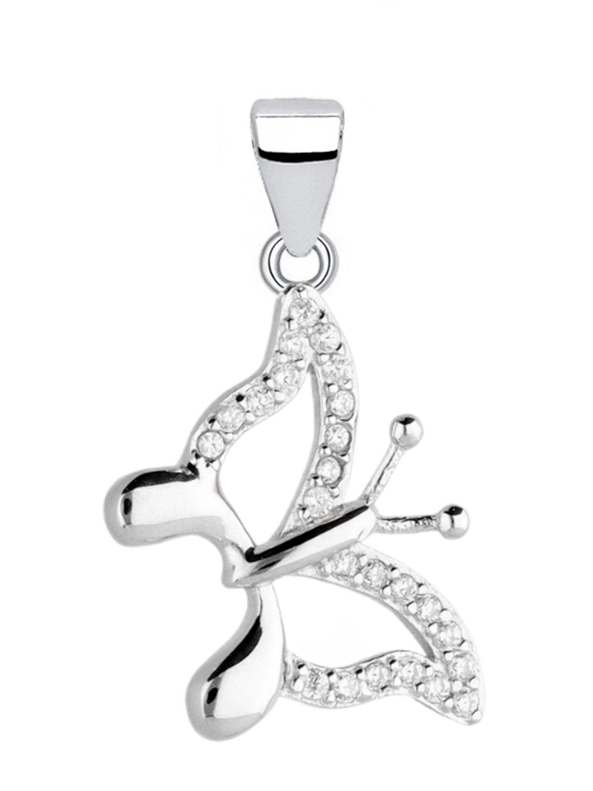 Kettenanhänger Schmetterling Silber 925 Zirkonia Echtschmuck