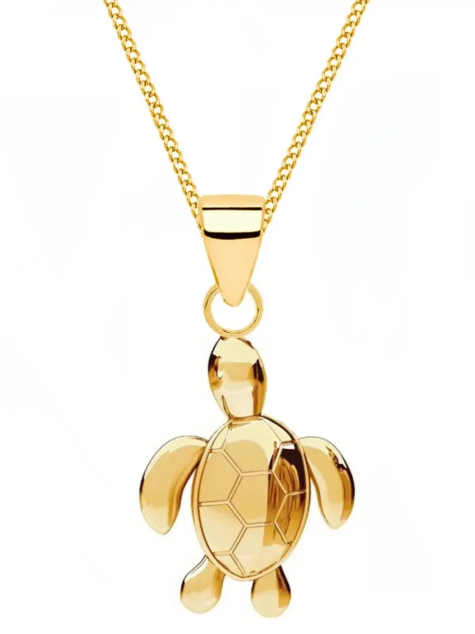 Halskette Gold Schildkröte 925 24K vergoldet Damen Goldkette