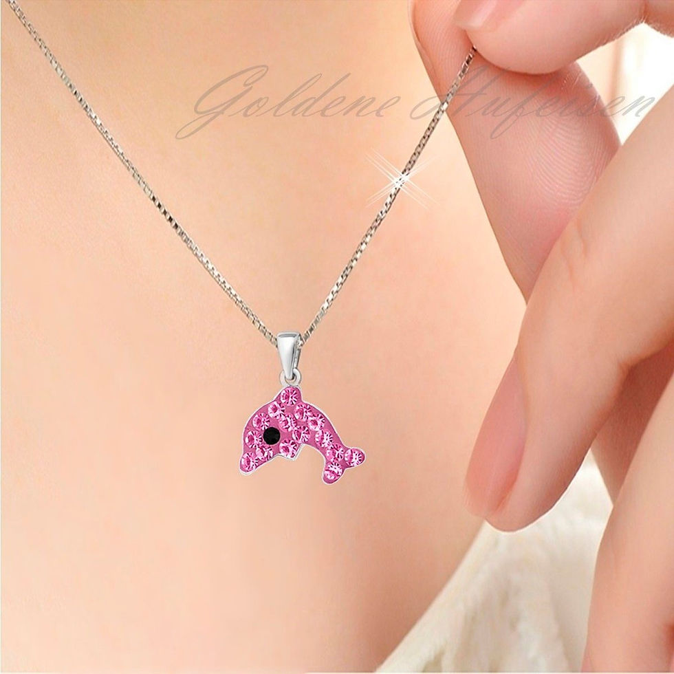 Halskette Mädchen Silber 925 Delfin Pink