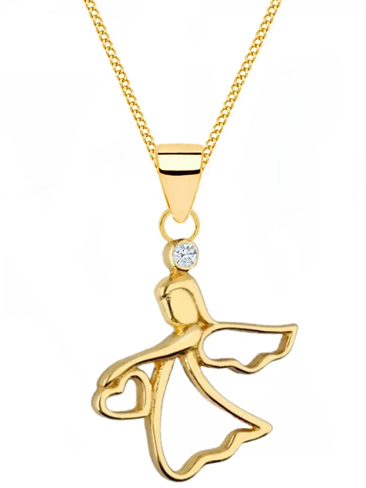 Halskette Gold Engel 925 18K vergoldet Anhänger mit Kette