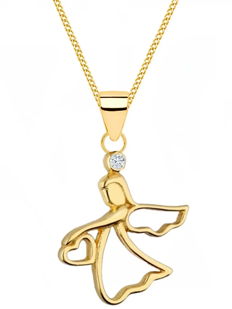 Halskette Gold Engel 925 18K vergoldet Anhänger mit Kette