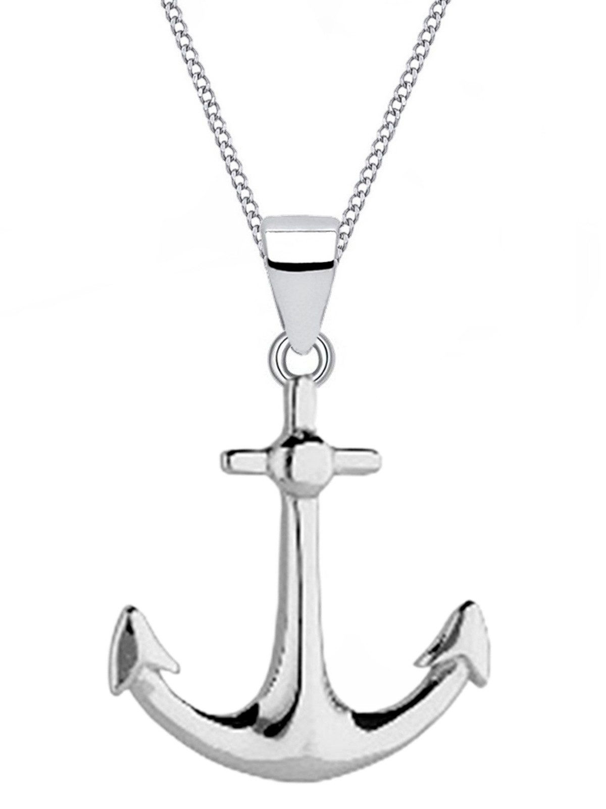 Halskette Silber Anker 925 Sterling Anhänger mit Kette
