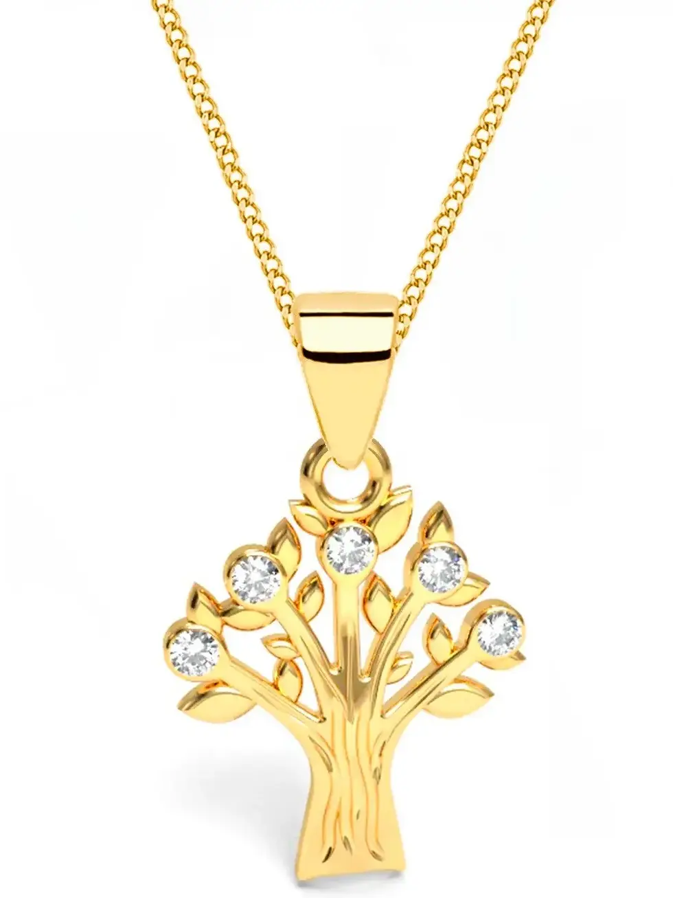 Halskette Gold Lebensbaum 925 24K vergoldet Anhänger Kette