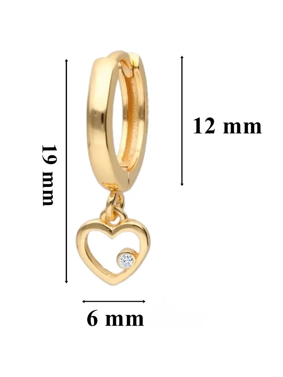 Herz Creolen Gold für Mädchen - Echtschmuck Ohrringe 2