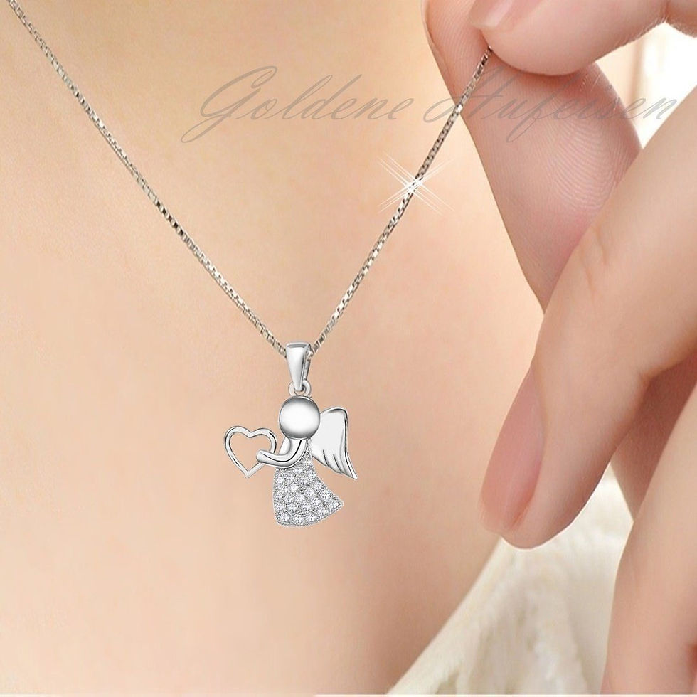 Halskette kinder Engel Silber 925 mit Herz