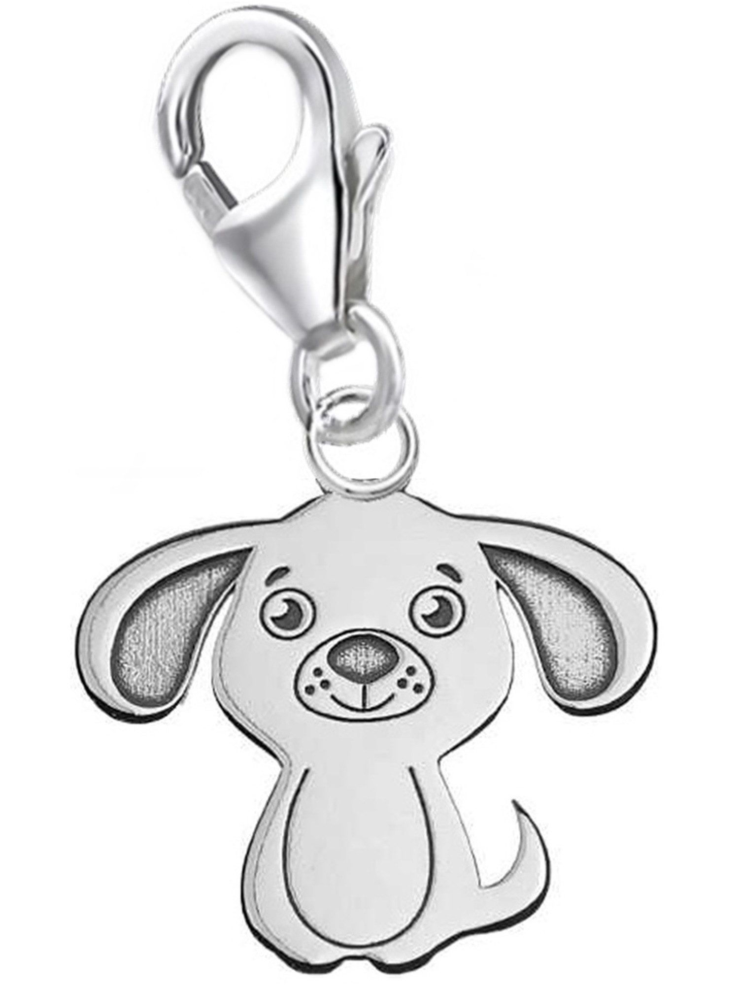 Charm Anhänger Silber 925 Hund Karabiner