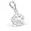 Miniaturbild: Charm Anhänger Pfote 925 Silber Weiße Zirkonia Karabiner Tatze