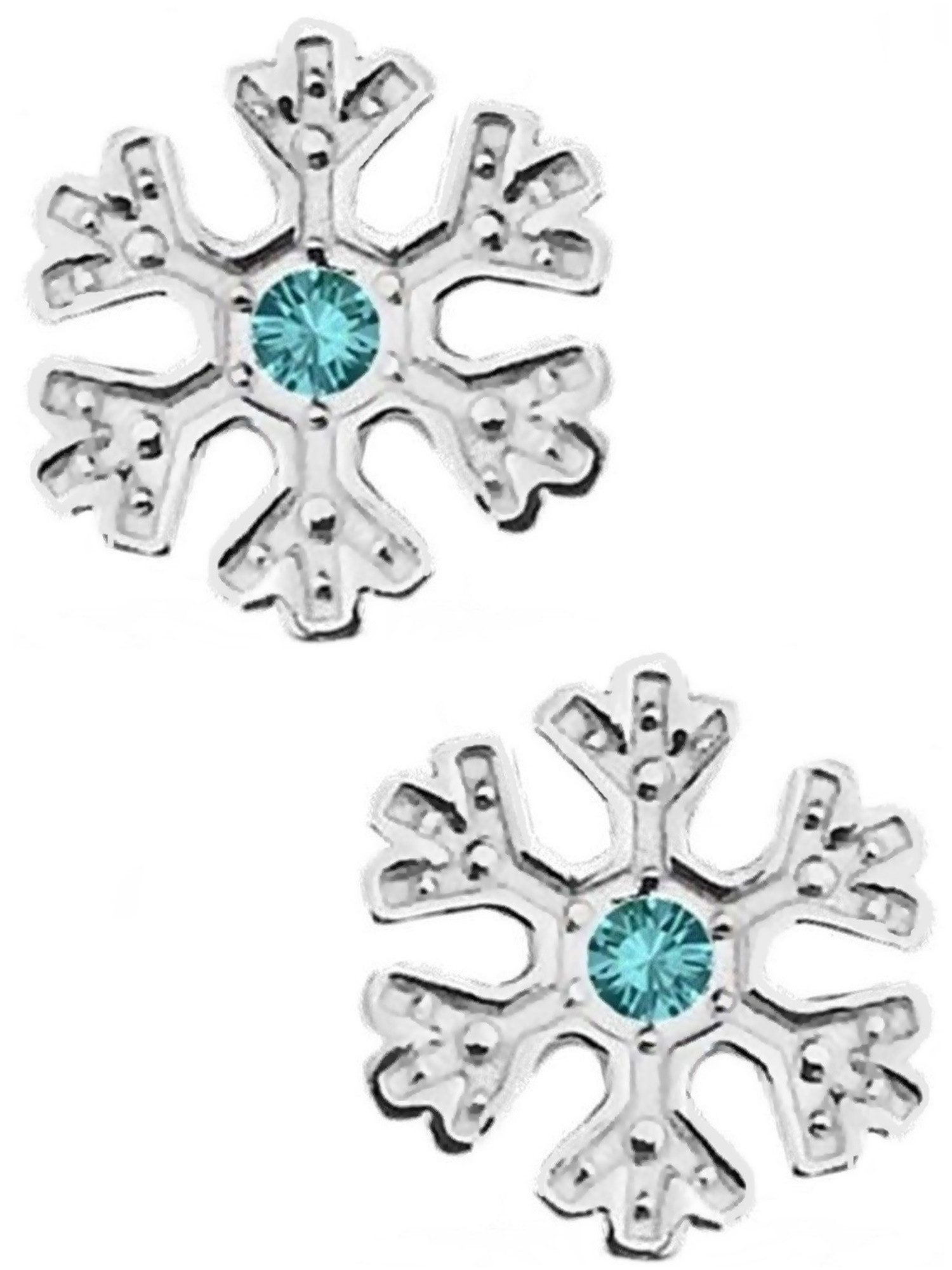 Ohrstecker Damen Schneeflocke Silber 925 Türkis