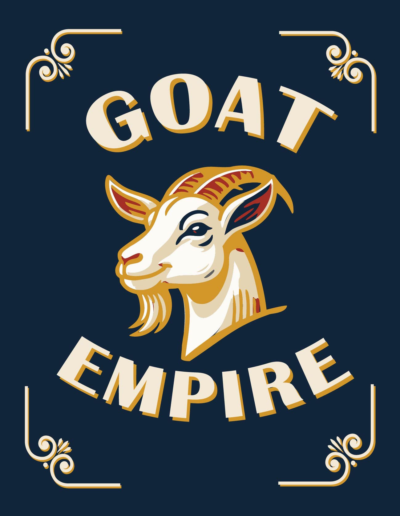 Goat Empire Navy Blue Postcard Magnet