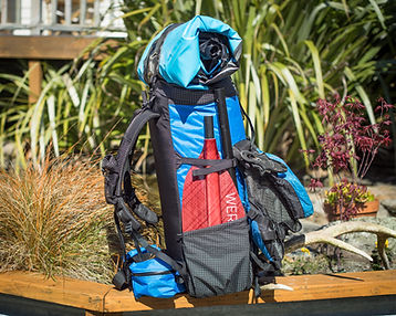 fully loaded packrafting backpack