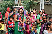 Indian Women Celebrating in Colorful saris