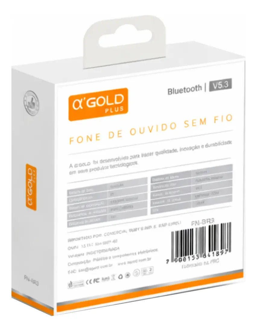 Miniatura: Fone Bluetooth V5.4 Sem Fio FN-BR3 AGold