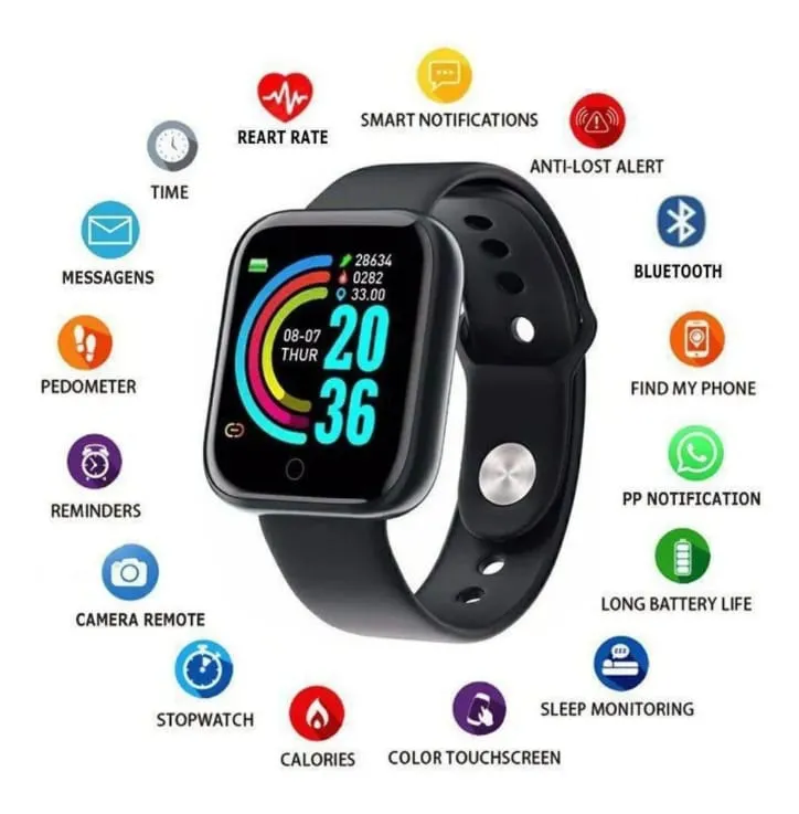 Miniatura: COMPRE 1 LEVE 2 - RELÓGIO SMARTWATCH D20 C/ FUNÇÕES PARA ESPORTES