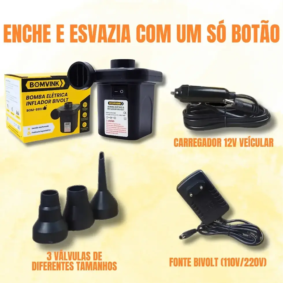 Miniatura: Bomba Elétrica Inflador Portátil Colchão Boia Piscina Bote