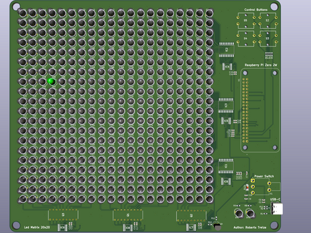 20x20 THT LED matrix based on Rasberry zero w2