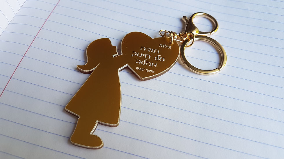 Thumbnail: Keychain Thank you for education from the heart Little Girl keychain